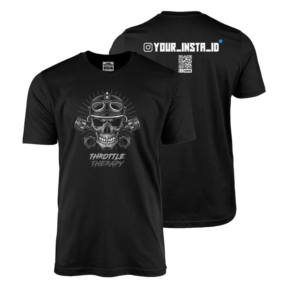 Throttle Therapy Half Sleeve Tshirt with Instagram ID on the back