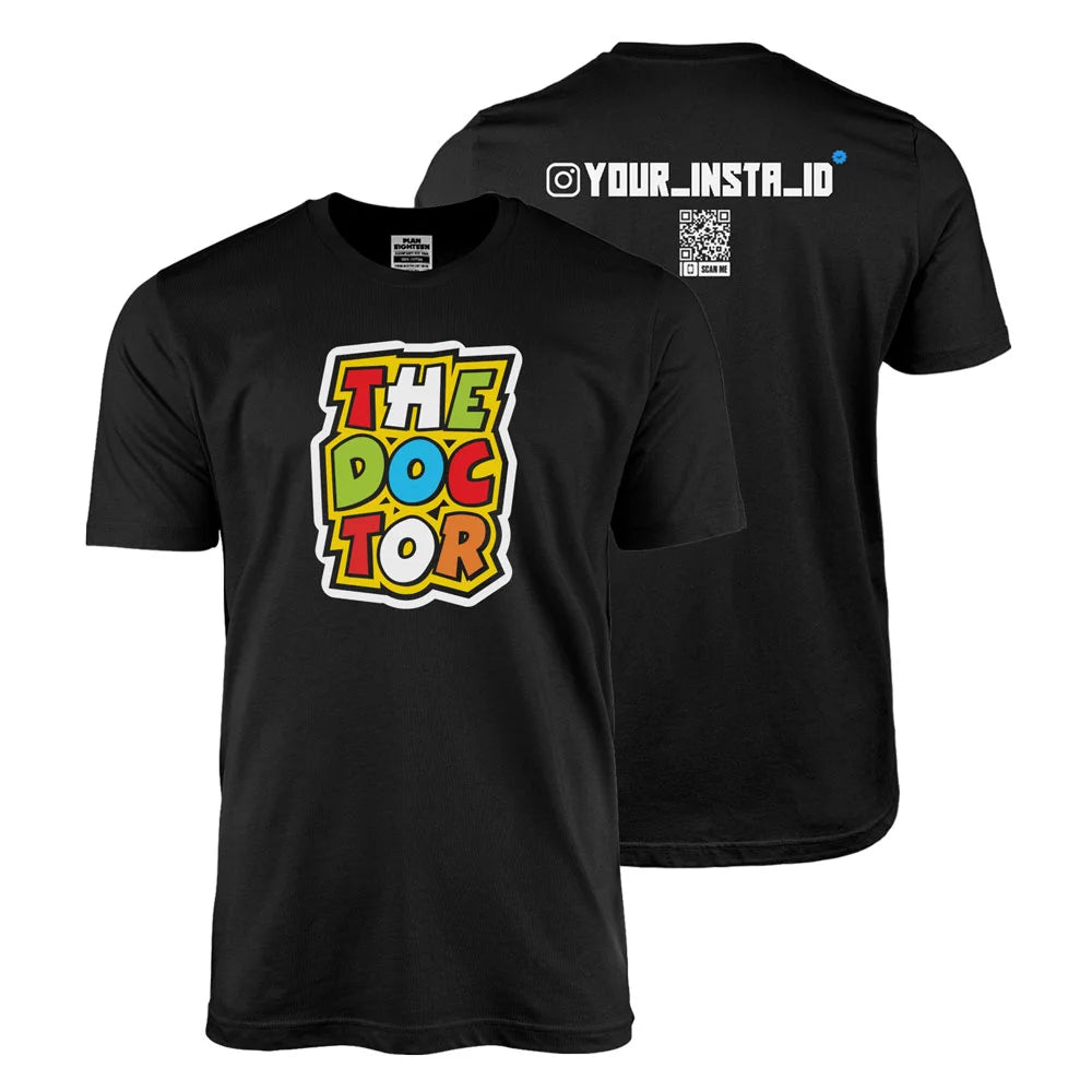 Rossi The Doctor - Custom Instagram ID T-shirt Half Sleeve