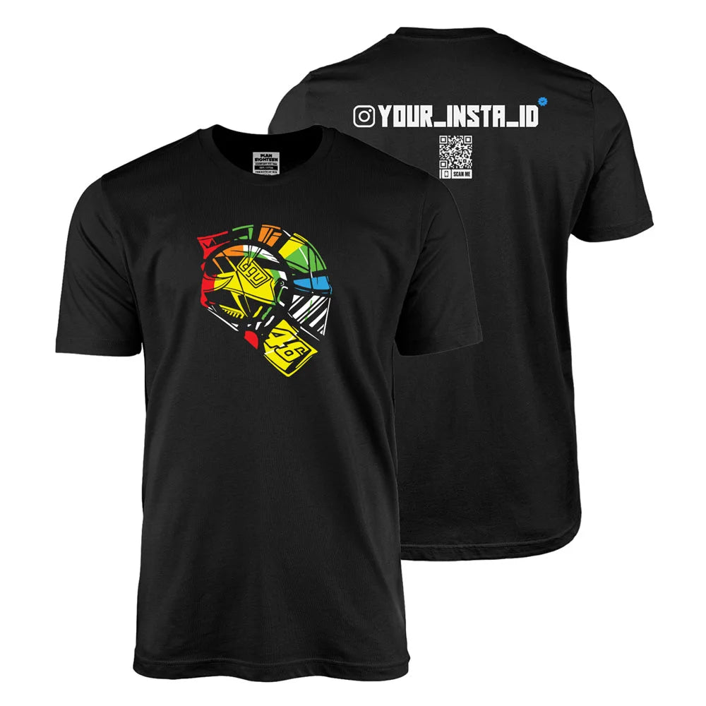 Valantino Rossi Helmet Design Tshirt with Custom Instagram ID Print Main image