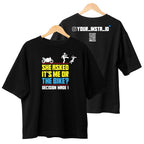 She Asked Oversized Tshirt with Instagram ID on the back