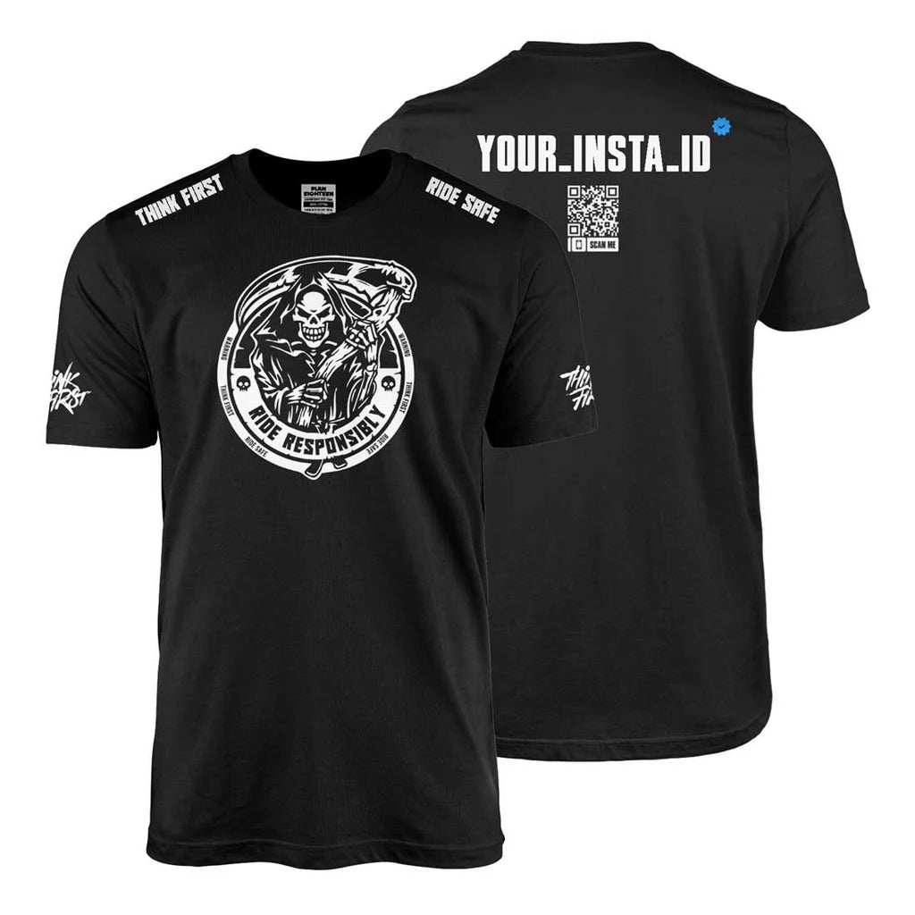 Ride Responsibly Instagram ID T-shirt Half Sleeve