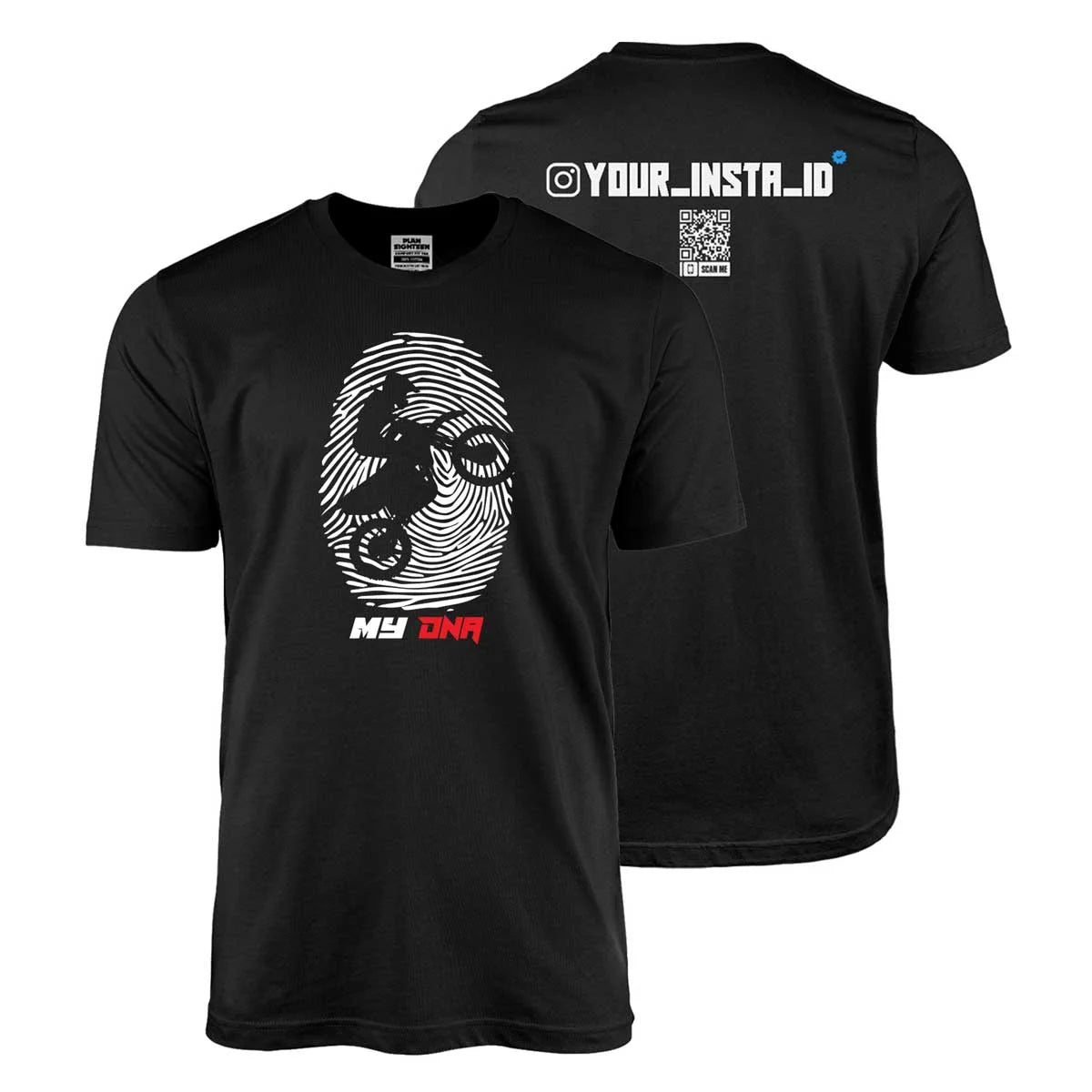 MY DNA - BIKER TSHIRT WITH INSTAGRAM ID Main image