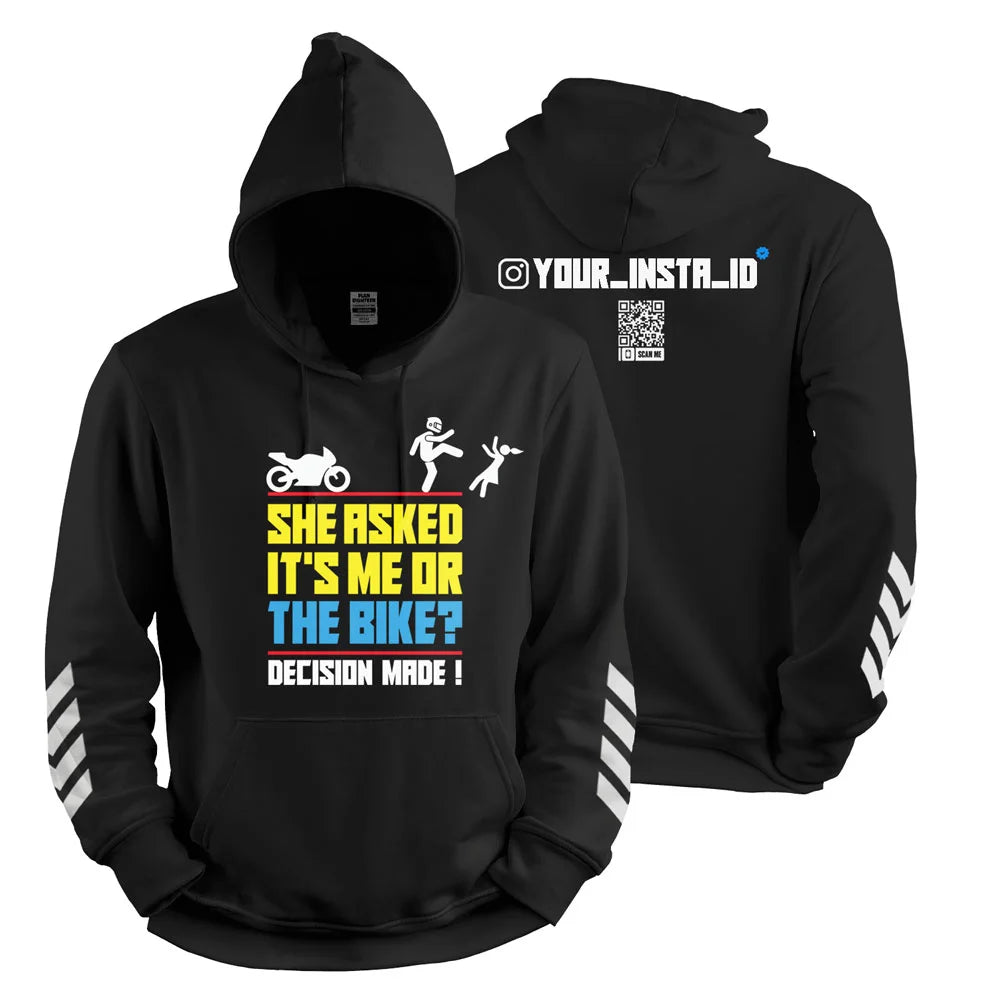 Girl and Bike - Custom Instagram ID Hoodie