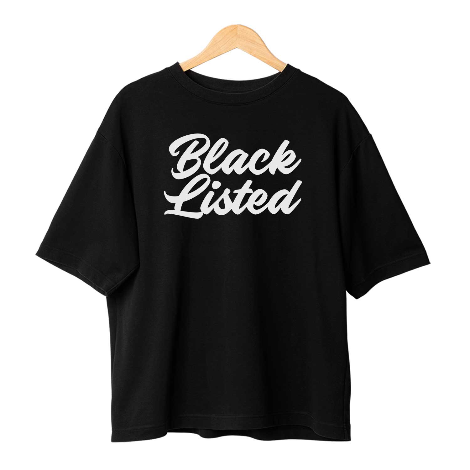 Balck-Listed-Oversized-Sleeve-Tshirt-Front