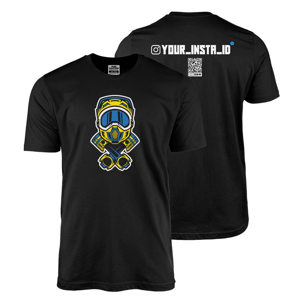 Graphics Helmet Instagram Tshirt Half Sleeve