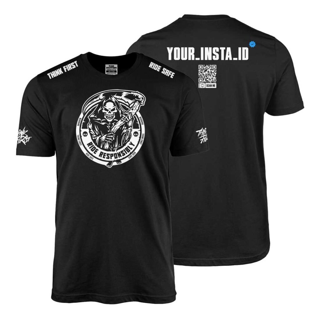 Ride Responsibly Instagram ID T-shirt Half Sleeve